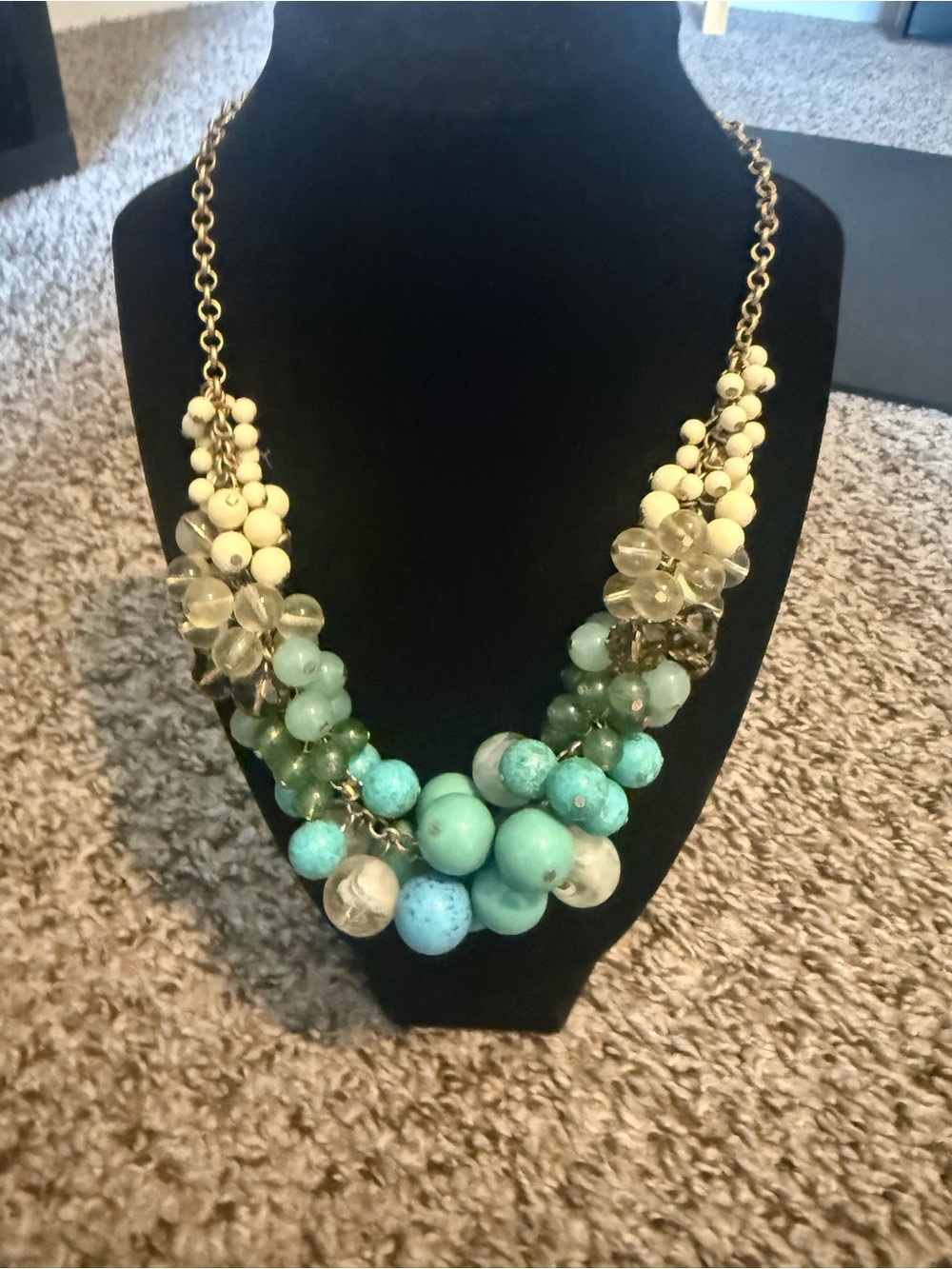 Statement Turquoise Bead Cluster Necklace - Brand 4